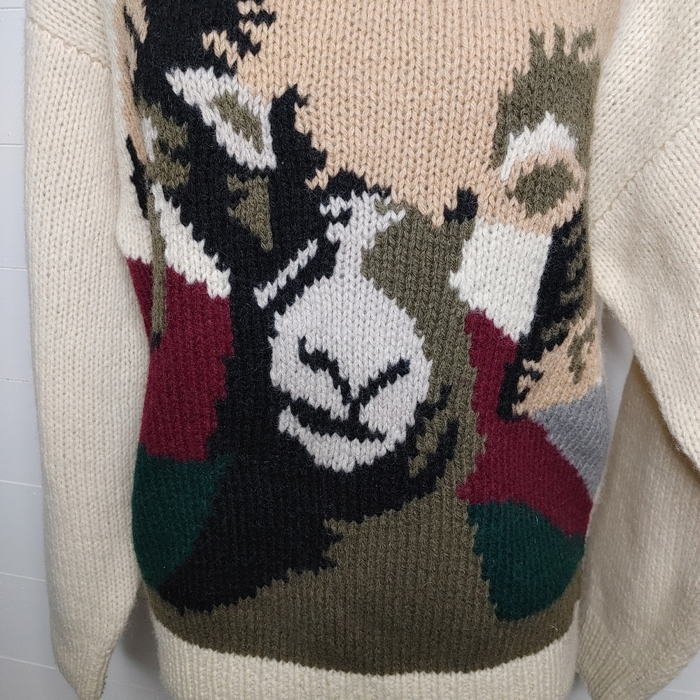 Rare vintage wool bighorn sheep sweater size S - Picture 4 of 11